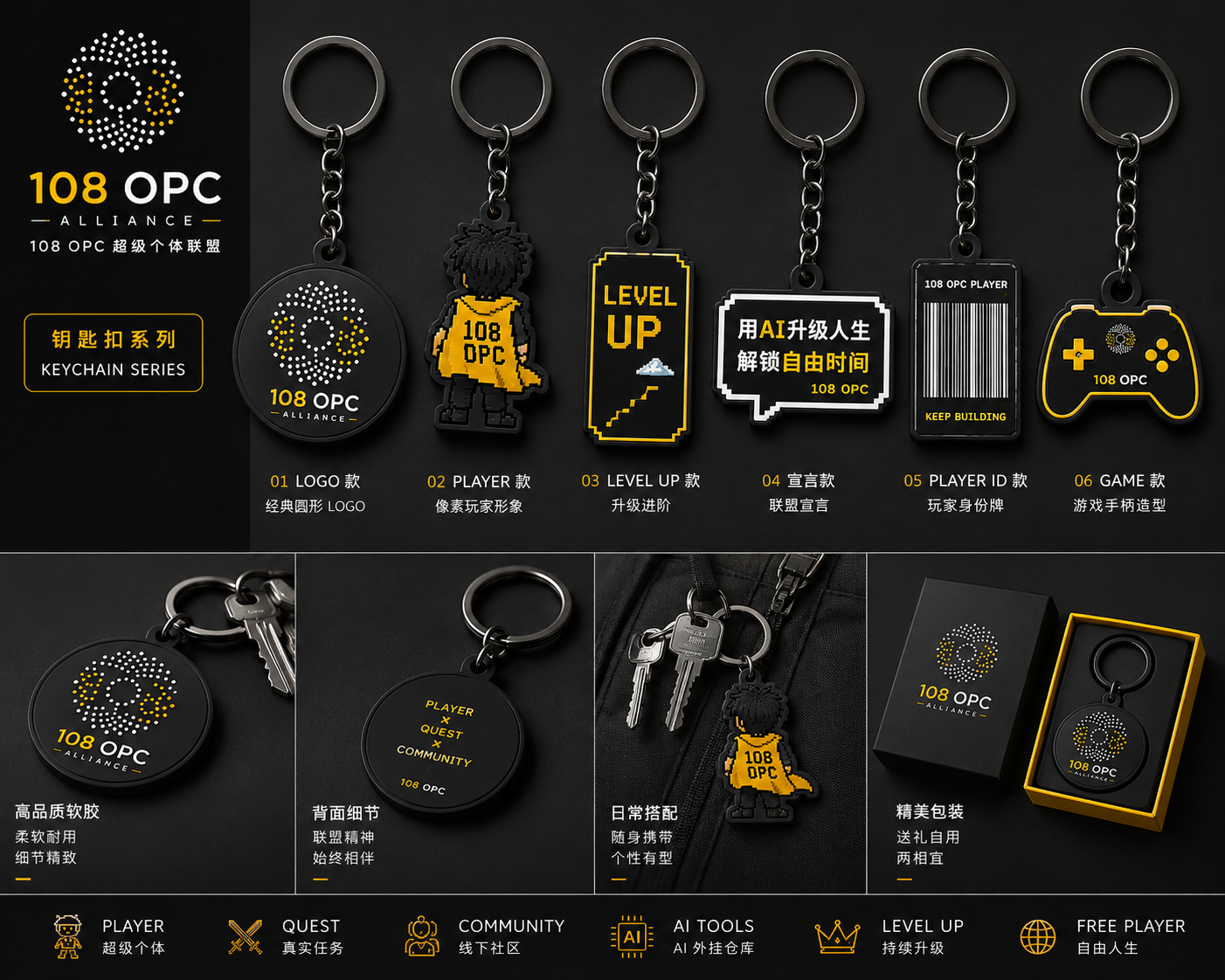108 OPC · 像素公仔钥匙扣套装